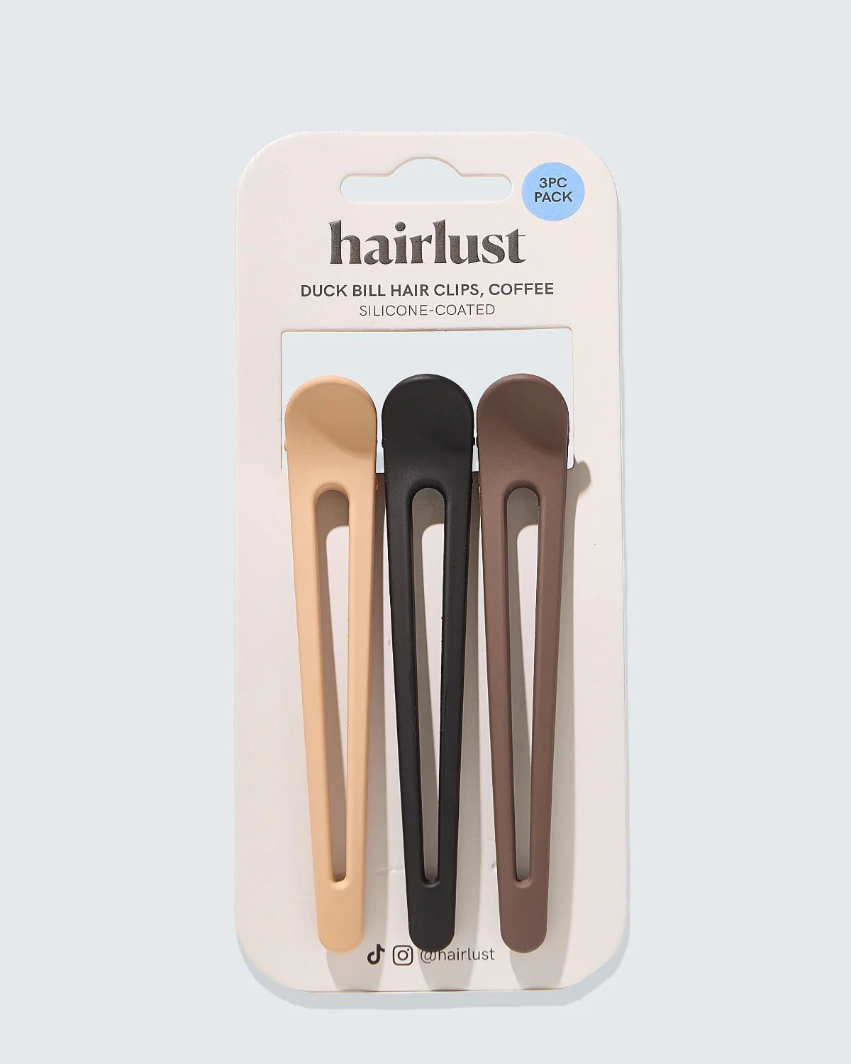 Duck Bill Hair Clips, 3-pack, Koffie - Image 3