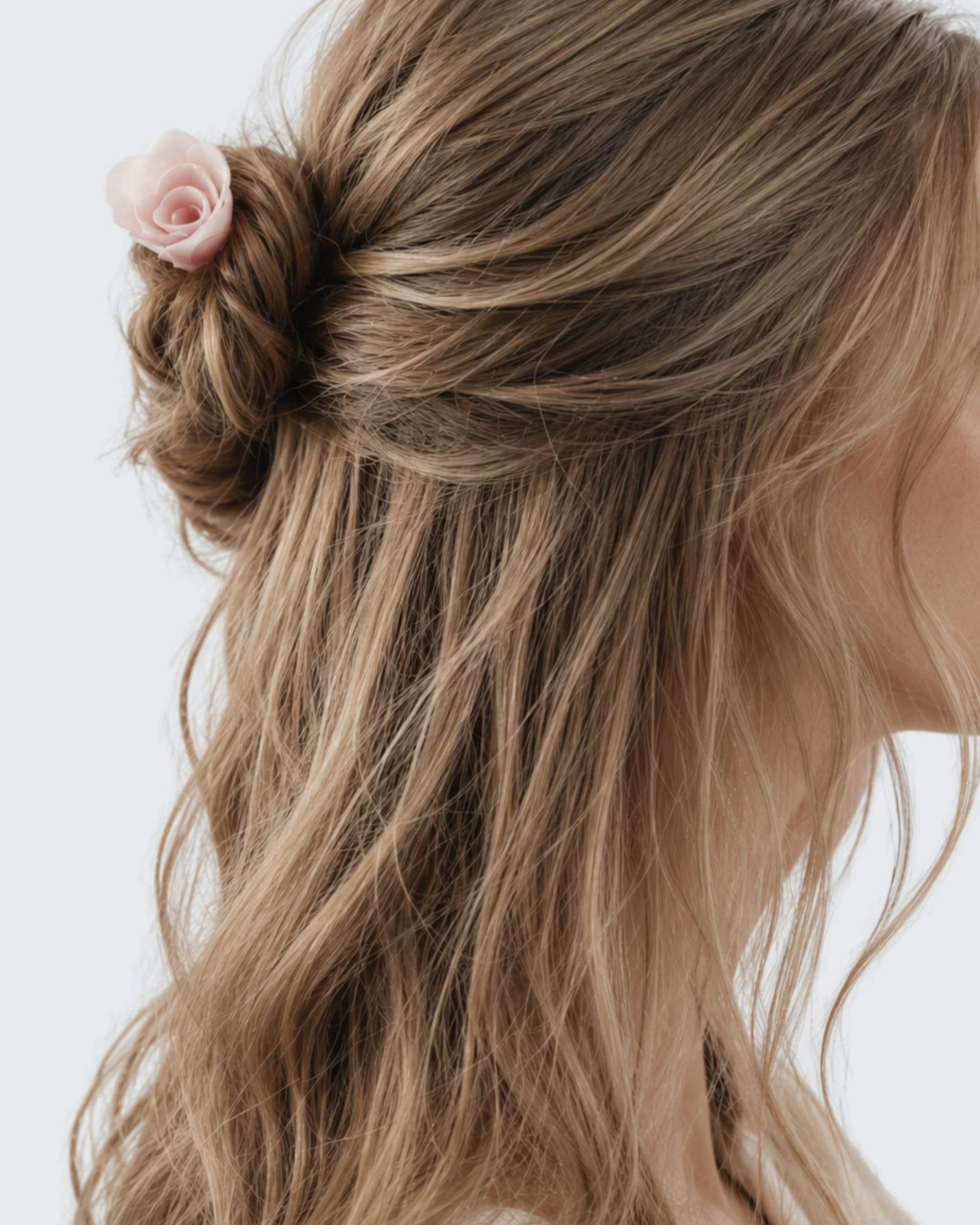Flower Chopstick Hair Pin, Baby Pink - Image 3