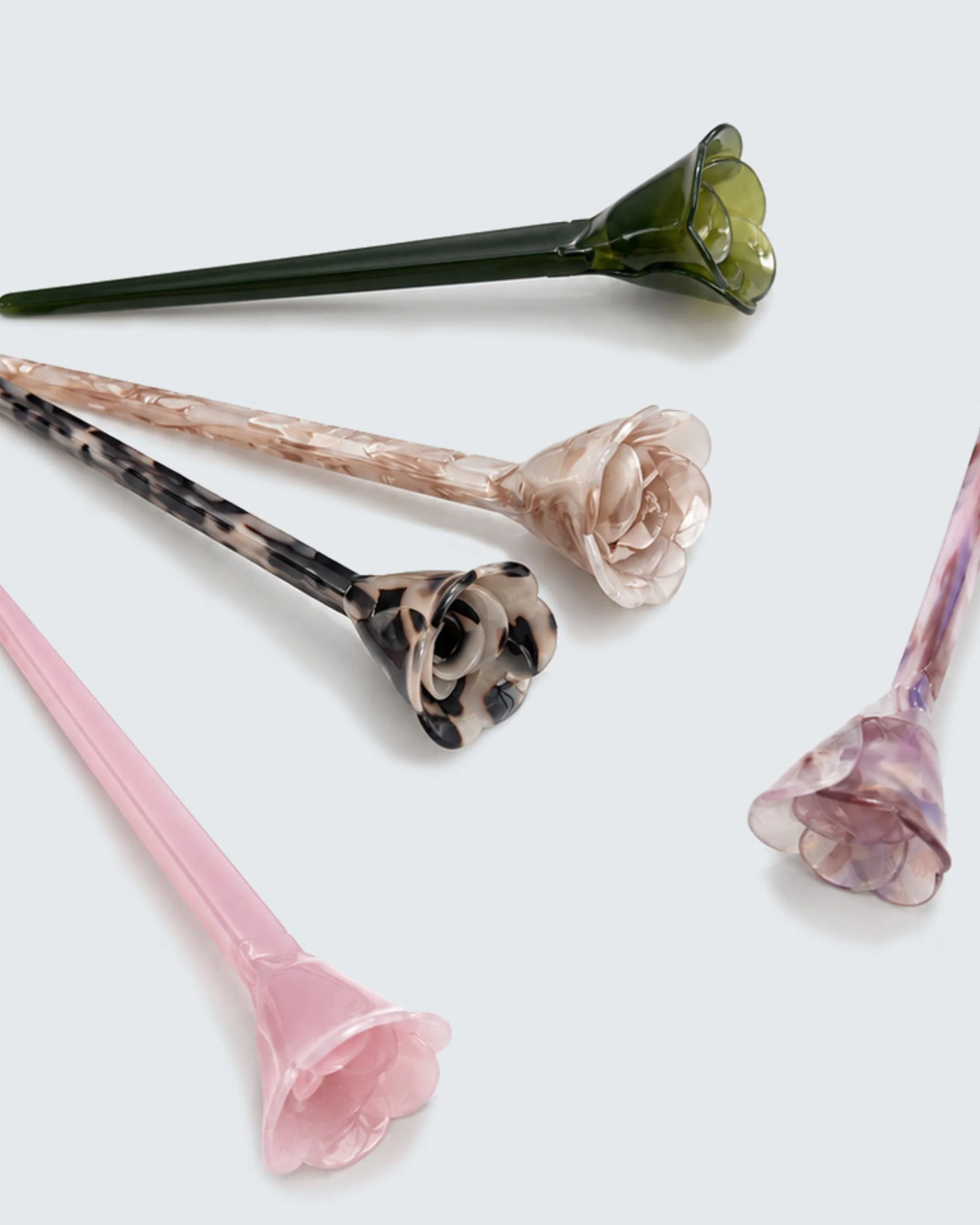 Flower Chopstick Hair Pin, Beige Shell - Image 6