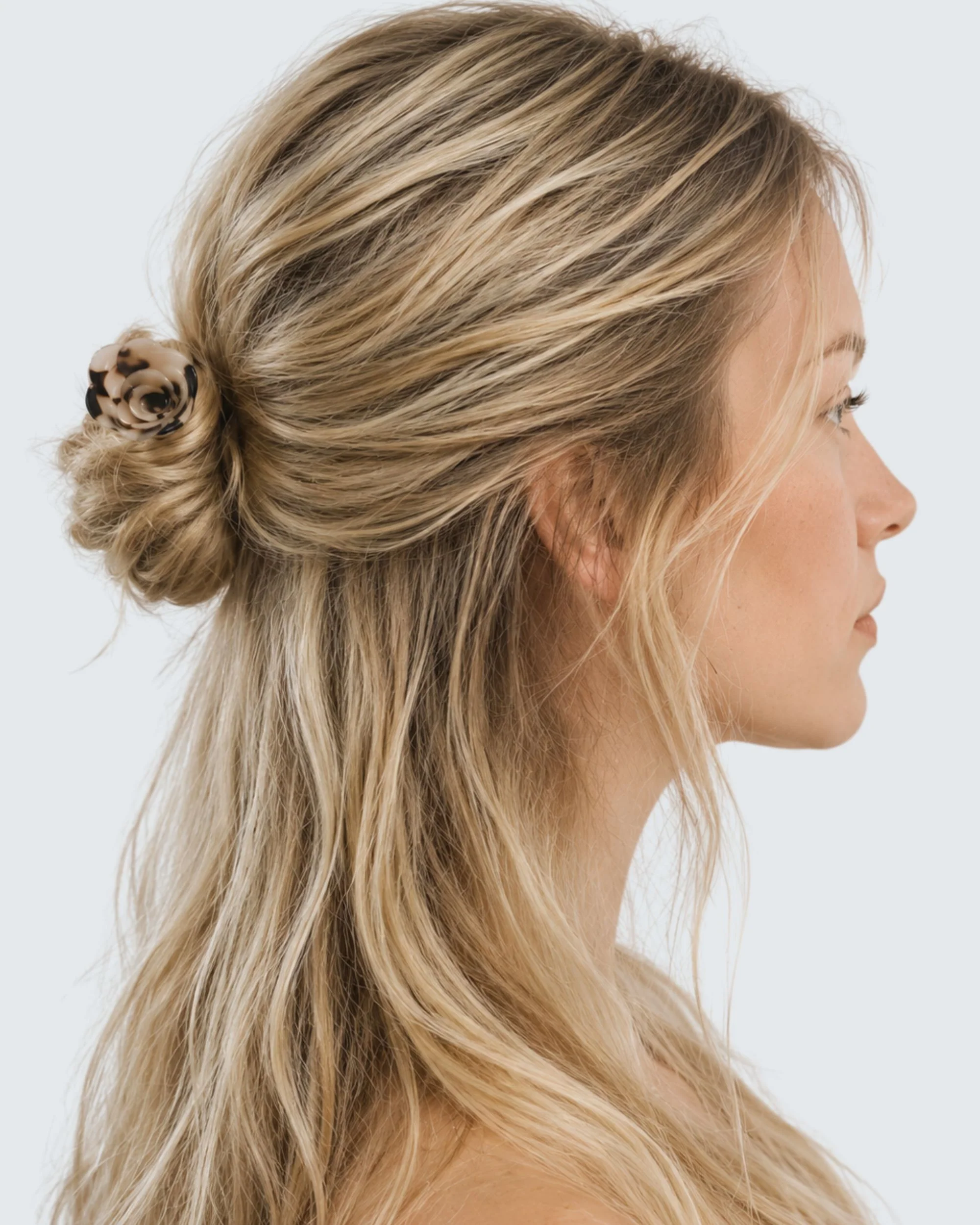 Flower Chopstick Hair Pin, Tortoise Shell - Image 4